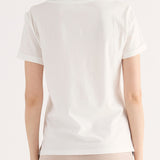 T-shirt con Stampa e Strass - BIANCO - TH04