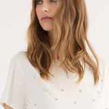 T-shirt con Perle - BIANCO - TH05