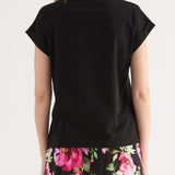 T-shirt Ricamo Strass - NERO - TH08