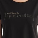 T-shirt Ricamo Strass - NERO - TH08