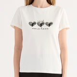 T-shirt con Stampa e Strass - BIANCO - TH10
