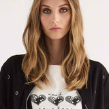 T-shirt con Stampa e Strass - BIANCO - TH10