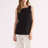 Canotta con Applicazione Fiore - NERO - TH31