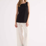 Canotta con Applicazione Fiore - NERO - TH31