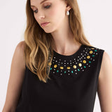 Canotta con Strass - NERO - TH32