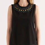 Canotta con Strass - NERO - TH32