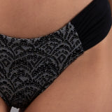 Bikini Top Monospalla e Slip Arriccio Giamaica - NERO - GI07