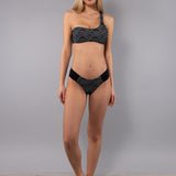 Bikini Top Monospalla e Slip Arriccio Giamaica - NERO - GI07