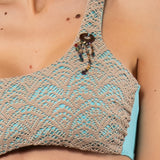Bikini Top Monospalla e Slip Arriccio Giamaica - ACQUA - GI07