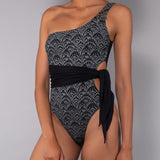 Costume Intero Monospalla Imbottito Giamaica - NERO - GI53