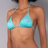 Triangolo Imbottito Micro-borchie Malibu - ACQUA - MJ20