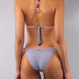 Bikini Triangolo Imbottito e Tanga Righe - BLU - TE09