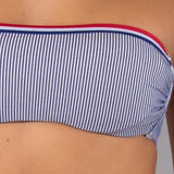 Bikini Fascia Imbottita e Slip Righe - BLU - TE10