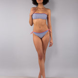 Bikini Fascia Imbottita e Slip Righe - BLU - TE10