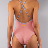 Costume Intero Olimpionico Righe - ROSSO - TE50