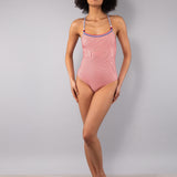 Costume Intero Olimpionico Righe - ROSSO - TE50