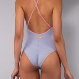 Costume Intero Olimpionico Righe - BLU - TE50