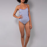 Costume Intero Olimpionico Righe - BLU - TE50
