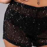 Shorts Paillettes - NERO - DA62