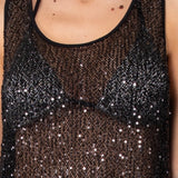 Abito Corto Paillettes - NERO - DA81