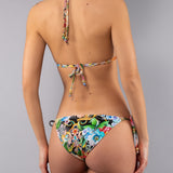 Bikini Triangolo Imbottito e Tanga Flower - NERO - BM00