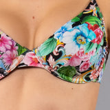 Bikini Francese e Slip Arriccio Flower - NERO - BM04
