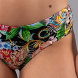 Bikini Francese e Slip Arriccio Flower - NERO - BM04