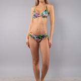 Bikini Francese e Slip Arriccio Flower - NERO - BM04