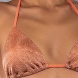 Bikini Triangolo Imbottito e Brasiliana Annodata Lurex - PESCA - DA00