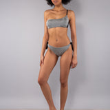 Bikini Top Imbottito e Slip Annodato Lurex - NERO - DA07