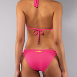 Bikini Triangolo Imbottito e Slip Laccetti Glitter - FUXIA - MO00