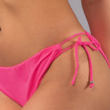 Bikini Triangolo Imbottito e Slip Laccetti Glitter - FUXIA - MO00