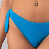 Bikini Triangolo Imbottito e Brasiliana Annodata Glitter - TURCHESE - MO03