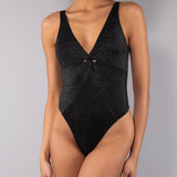 Costume Intero Sgambato Glitter - NERO - MO50
