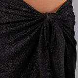 Pareo Corto Glitter - NERO - MO60