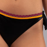 Bikini Triangolo Imbottito e Brasiliana Annodata Laminato - NERO - SP00
