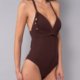 Costume Intero Imbottito - MOKA - CH25