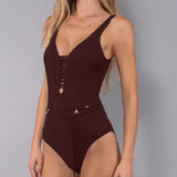 Costume Intero Ferretto Invisibile Charmes - MOKA - CH27