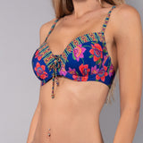 Reggiseno Imbottito con Ferretto Fiore - BLU - FE02
