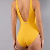 Costume Intero con Ferretto Invisibile Jacquard - GIALLO - GJ27