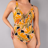 Costume Intero con Ferretto Invisibile Tropical - NERO - TL27