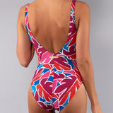 Costume Intero con Ferretto Invisibile Tropical - CILIEGIA - TL27