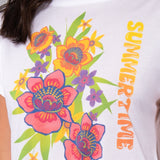 Maxi T-shirt Fiore - BIANCO - FE20