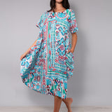Kaftano Midi Sea - AZZURRO - SS74