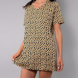 Kaftano Corto Tropical - NERO DOTS - TL70