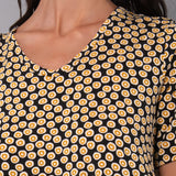 Kaftano Corto Tropical - NERO DOTS - TL70