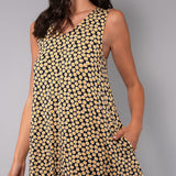 Abito Lungo Smanicato Tropical - NERO DOTS - TL82