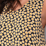 Abito Lungo Smanicato Tropical - NERO DOTS - TL82