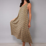 Abito Lungo Smanicato Tropical - NERO DOTS - TL82